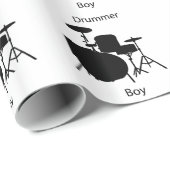 Papier Cadeau Garçon de batteur (Coin rond)