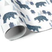 Papier Cadeau Garçon de l'ours moderne (Coin rond)