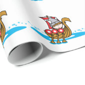 Papier Cadeau Garçon de Viking (Coin rond)