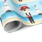 Papier Cadeau Garçon Pirate (Coin rond)