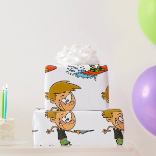 Papier Cadeau Garçon Sur Un Wakeboard