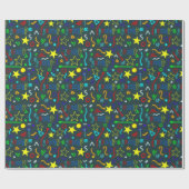 Papier Cadeau Garçons Cool Neon Trampoline Anniversaire de enfan (Plat)