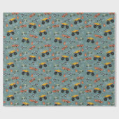 Papier Cadeau Garçons Moderne Blue Racing Anniversaire de enfant (Plat)