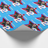 Papier Cadeau Garçons nom age 2 ajouter votre photo star motif (Coin)