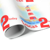 Papier Cadeau Garçons portant le nom d'un phare peint (Coin rond)