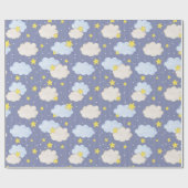 Papier Cadeau Garçons rayé ciel (Plat)