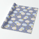 Papier Cadeau Garçons rayé ciel (Déroulé)