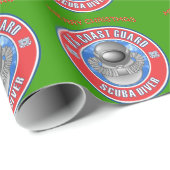 Papier Cadeau Garde côtière plongeur (Coin rond)
