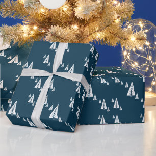 Papier Cadeau garde de noël bleu minimaliste moderne