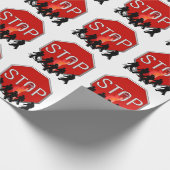 Papier Cadeau Garde-passage avec enfants et panneau d'arrêt (Coin)