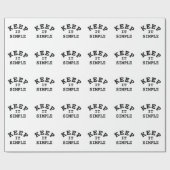 Papier Cadeau Gardez-la simple typographie (Plat)