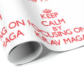 Papier Cadeau Gardez le calme en se concentrant dessus sur Krav (Coin rond)