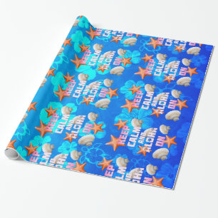 Papier Cadeau Gardez le calme et Aloha dessus