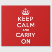 Papier Cadeau Gardez le calme et continuez (conception rouge) (Plat)