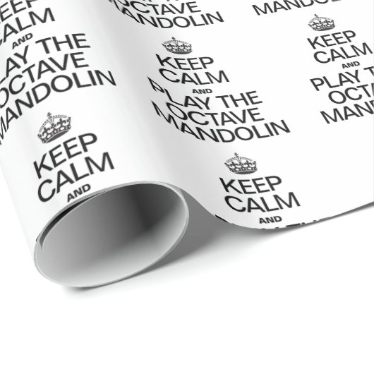 PAPIER CADEAU GARDEZ LE CALME ET JOUEZ AU MANDOLIN OCTAVE (Coin rond)