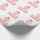 Papier Cadeau Gardez le calme et le foyer sur des grenades (Coin)