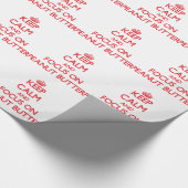 Papier Cadeau Gardez le calme et le foyer sur le beurre (Coin)