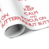 Papier Cadeau Gardez le calme et le foyer sur le beurre (Coin rond)