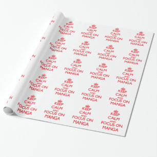 Papier Cadeau Gardez le calme et le foyer sur Manga
