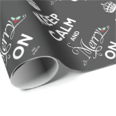 Papier Cadeau Gardez Le Calme Et Le Joyeux Sur Chalkboard Drôle (Coin rond)