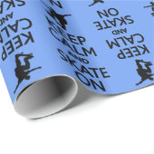 Papier Cadeau Gardez le calme et patinez sur le papier (Coin rond)