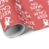 Papier Cadeau Gardez le calme et patinez sur le papier (Coin rond)