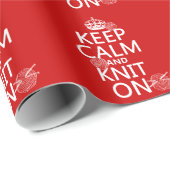 Papier Cadeau Gardez le calme et tricotez dessus - toutes les (Coin rond)