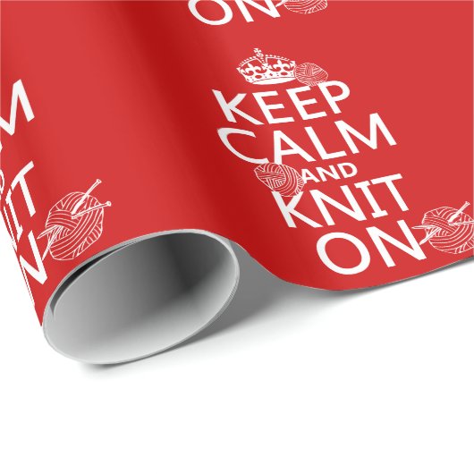 Papier Cadeau Gardez le calme et tricotez dessus - toutes les (Coin rond)