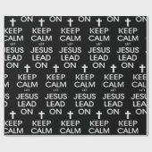 Papier Cadeau Gardez Le Calme Laissez Jésus Diriger - Religieux  (Plat)