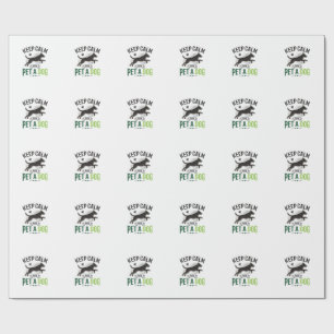 Papier Cadeau Gardez votre calme et caressez un chien Design de