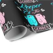 Papier Cadeau Gardien de l'ours en peluche rose et bleu genre (Coin rond)