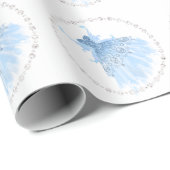 Papier Cadeau Gare de glace de l'aile de fée | Feutre d'iridesce (Coin rond)