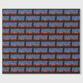 Papier Cadeau Gareth prénom nom Graffiti bleu orange (Plat)