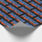 Papier Cadeau Gareth prénom nom Graffiti bleu orange (Coin)