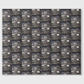 Papier Cadeau Gargoyle noir blanc (Plat)