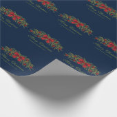 Papier Cadeau Garland De Noël Avec Bow Rouge Et Baubles (Coin)