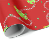 Papier Cadeau Garland et ornement de Noël (Coin rond)