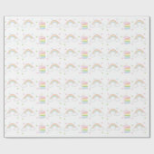 Papier Cadeau Gâteau arc-en-ciel Pastel simple (Plat)