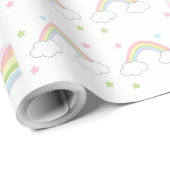 Papier Cadeau Gâteau arc-en-ciel Pastel simple (Coin rond)