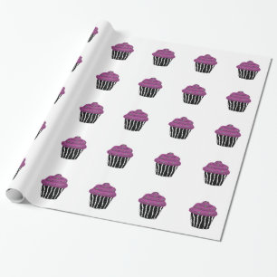 Papier Cadeau Gâteau au motif de zèbre violet