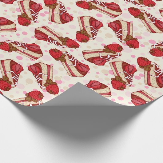 Papier Cadeau Gâteau aux fraises (Coin)