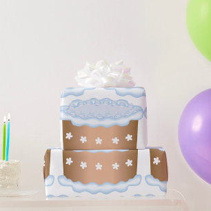Papier Cadeau Gâteau Bleu Glaçé Boulangerie Dessert