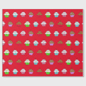 Papier Cadeau Gâteau coloré fantaisiste (Plat)