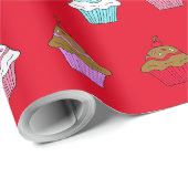 Papier Cadeau Gâteau coloré fantaisiste (Coin rond)