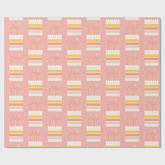 Papier Cadeau Gâteau d'anniversaire (Plat)