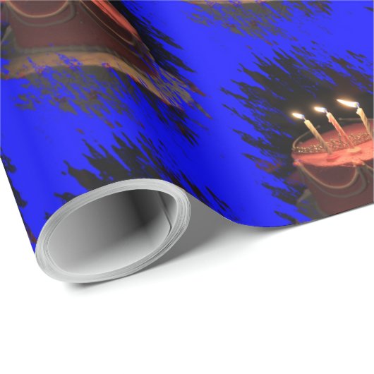 Papier Cadeau Gâteau d'anniversaire (Coin rond)