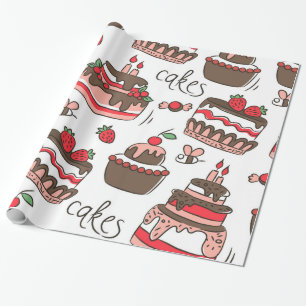 Papier Cadeau Gâteau d'anniversaire