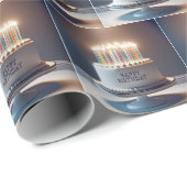 Papier Cadeau Gâteau d'anniversaire avec beaucoup de bougies (Coin rond)