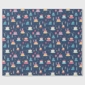 Papier Cadeau Gâteau d'anniversaire avec bougies enveloppant du  (Plat)