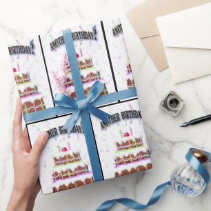 Papier Cadeau Gâteau D'Anniversaire Avec Confetti